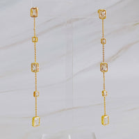 Five Stones Dangle Drop Earrings