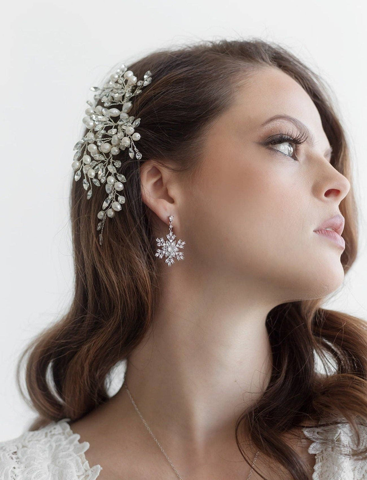 Snowflake Dangle CZ Earrings