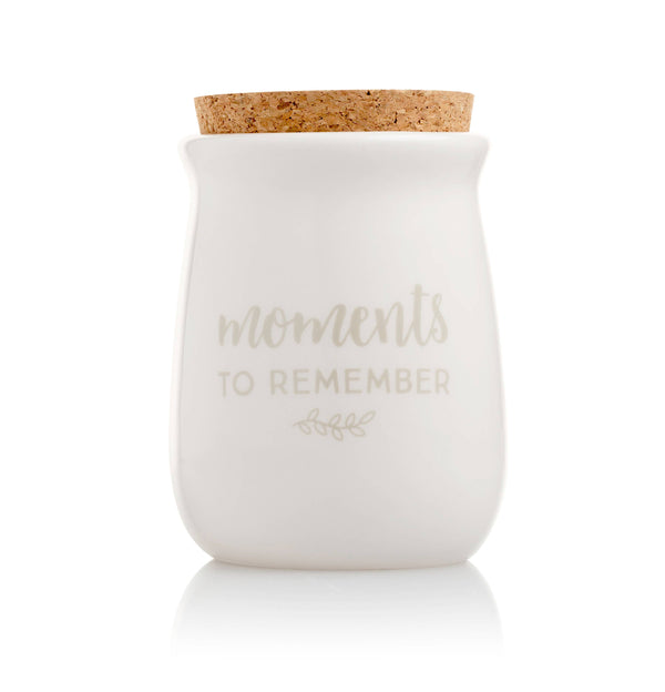 Ceramic Gratitude Blessings Jar & Memory Notecards, White