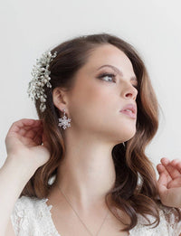 Snowflake Dangle CZ Earrings