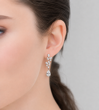 Genevieve CZ Bridal Earrings – Pear Drop Wedding Earrings