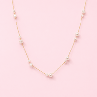 Lovely Lady Dainty Pearl Necklace