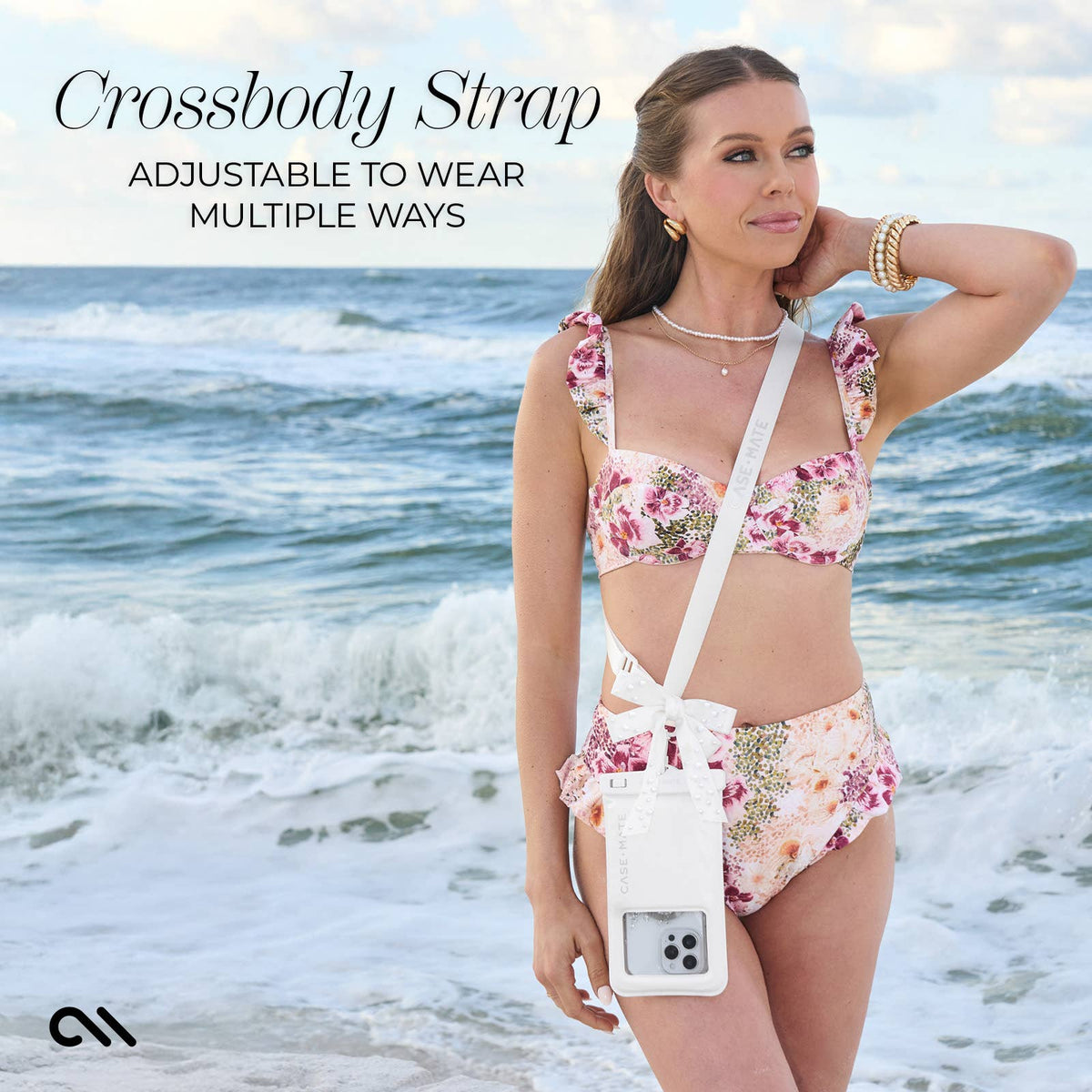 Ivory Pearl Bow Waterproof Floating Pouch