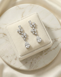 Genevieve CZ Bridal Earrings – Pear Drop Wedding Earrings