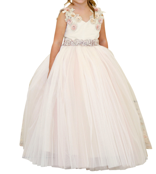 Delicate Floral Crystal Gown