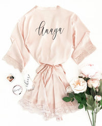 Personalized Satin & Lace Robes
