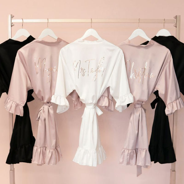 Satin Ruffle Robe