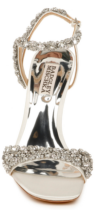 Badgley Mischka Galia Heeled Sandal, White  -PO