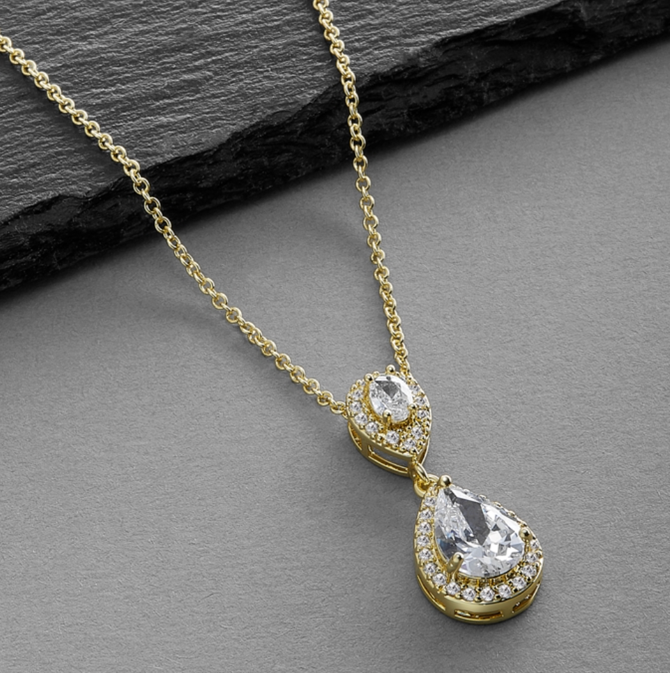 Lustrous Gold Teardrop Pendant