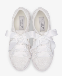 Kailee P Gia - Crochet Lace Wedding Platform Sneakers