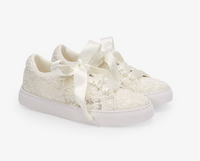 Kailee P Gia - Crochet Lace Wedding Platform Sneakers
