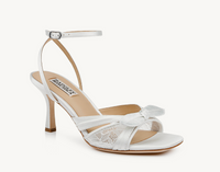 Badgley Mischka Joselyn Satin Peep Toe Sandals - White