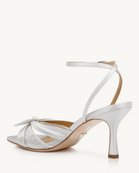 Badgley Mischka Joselyn Satin Peep Toe Sandals - White