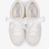 Kailee P Lucy - White Rock Glitter Wedding Platform Sneakers
