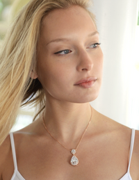 Lustrous Couture Rose Gold Teardrop Pendant