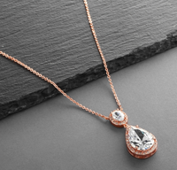 Lustrous Couture Rose Gold Teardrop Pendant