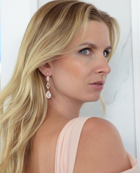 Gold Micro Pave Teardrop Earrings