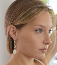 Gold Micro Pave Teardrop Earrings