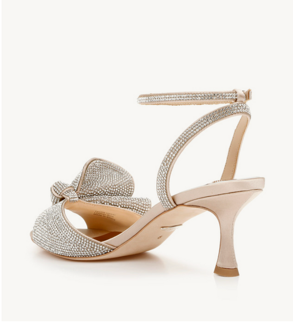 Badgley Mischka Remi Kitten Heel - Nude Satin