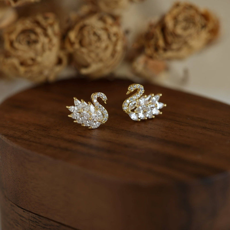 Swan Stud Earrings