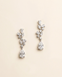 Genevieve CZ Bridal Earrings – Pear Drop Wedding Earrings