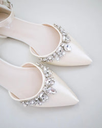 Kailee P Bella - Teardrop Rhinestones - Ankle Strap, Ivory