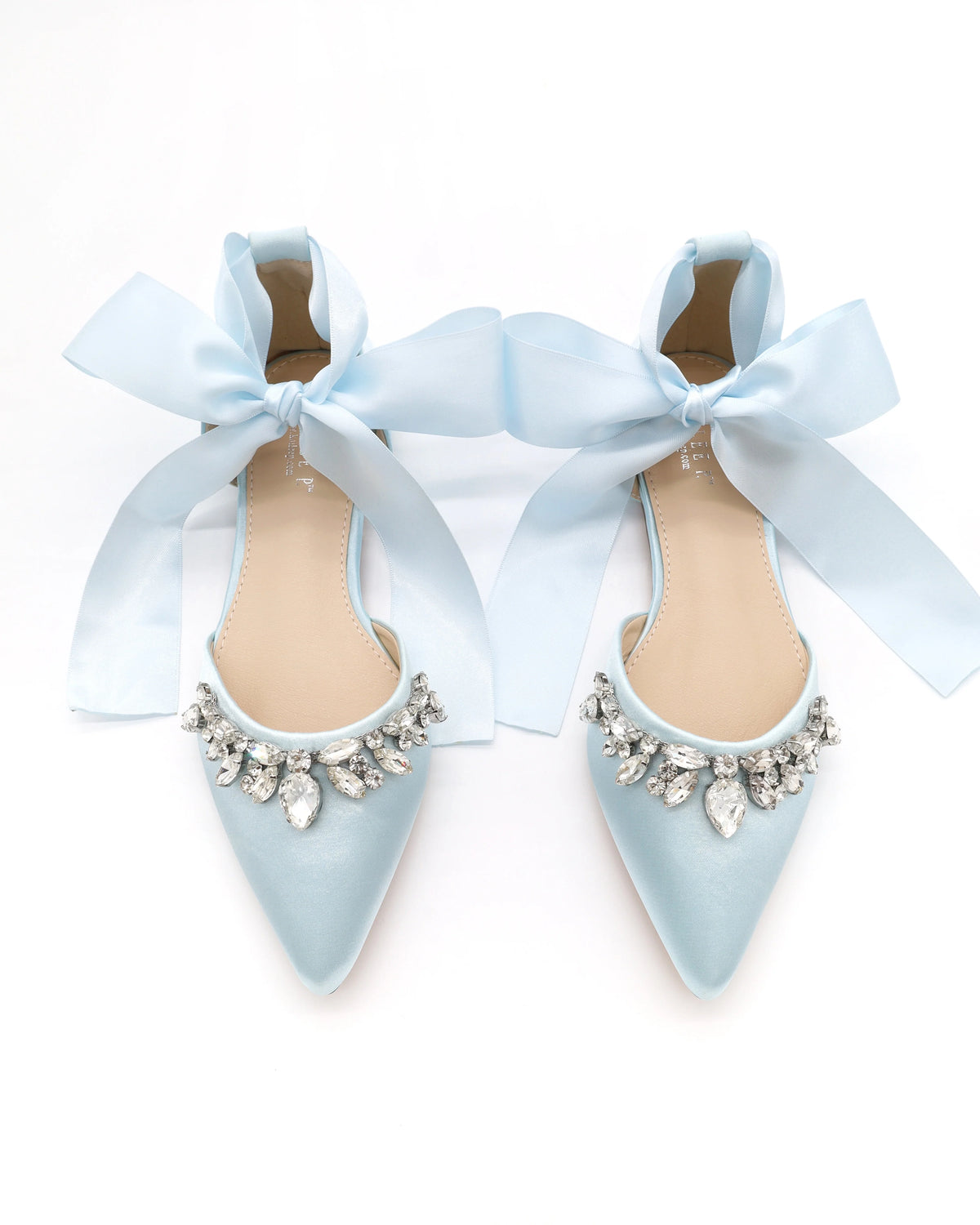 Kailee P Bella Teardrop Rhinestones - Satin Tie, Light Blue