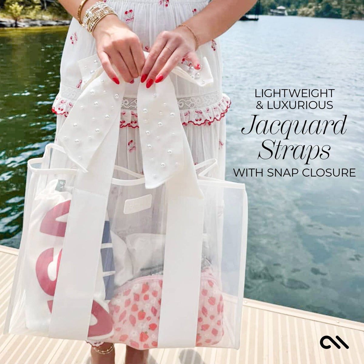 Case-Mate Ivory Pearl Bow Jelly Tote Bag