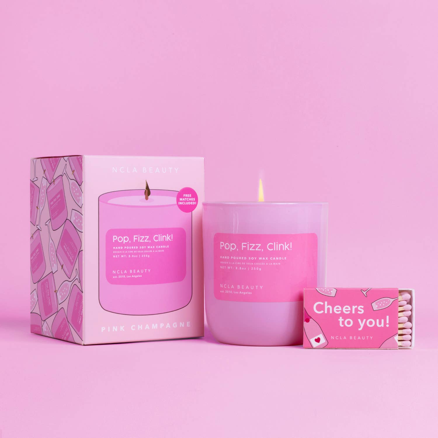 Pop Fizz Clink! (Pink Champagne) Soy Wax Candle – Bride Savvy LLC