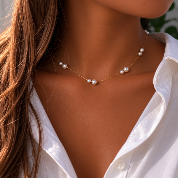 Lovely Lady Dainty Pearl Necklace