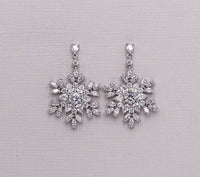 Snowflake Dangle CZ Earrings