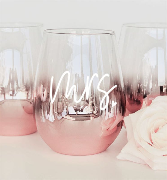 Mrs. Stemless Glass