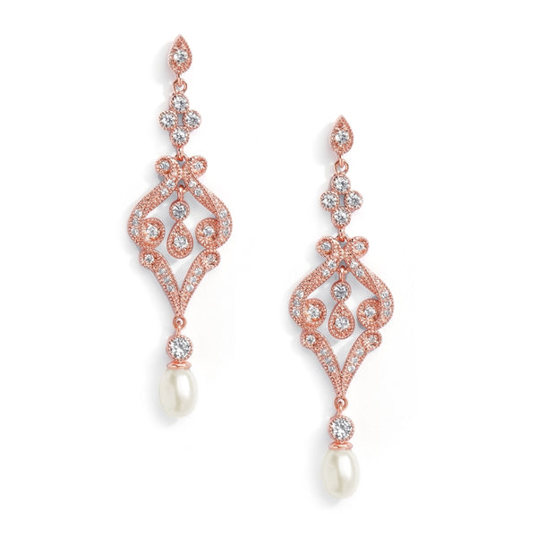 Dainty Rose Scroll Earrings
