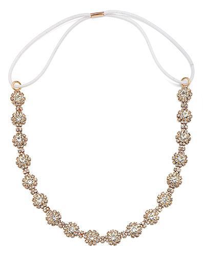 Bride Savvy Headbands Jewel Rose Round Crystal Headband