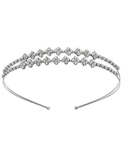 Bride Savvy Headbands Jewel Silver Two Row Headband