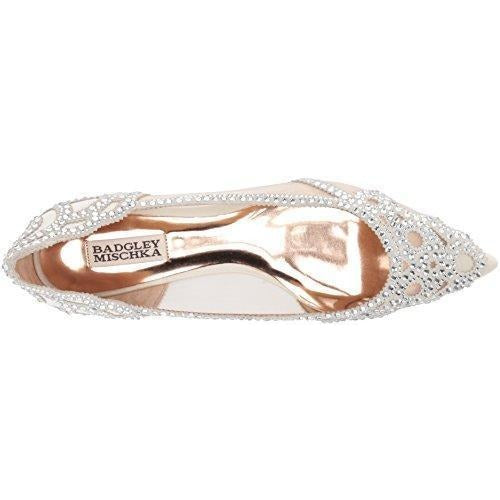 Bride Savvy LLC -Your Bride Box Badgley Mischka Women's Gigi Pointed Toe Flat, Ivory, 7.5 M US