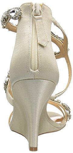 Bride Savvy LLC -Your Bride Box Badgley Mischka Women's Simona Wedge Sandal, Ivory, 6.5 M US
