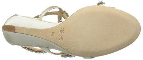 Bride Savvy LLC -Your Bride Box Badgley Mischka Women's Simona Wedge Sandal, Ivory, 6.5 M US