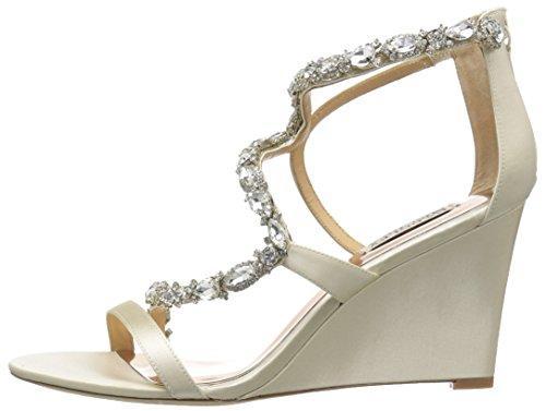 Bride Savvy LLC -Your Bride Box Badgley Mischka Women's Simona Wedge Sandal, Ivory, 6.5 M US