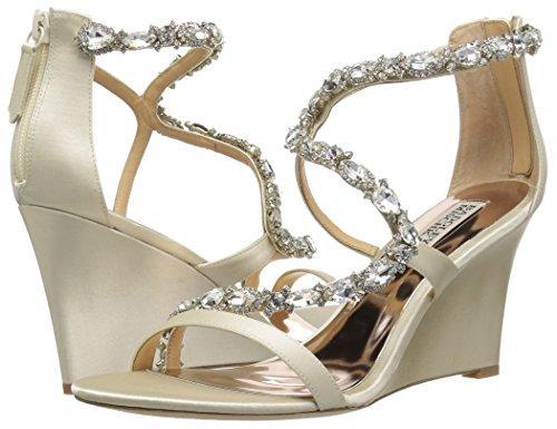 Bride Savvy LLC -Your Bride Box Badgley Mischka Women's Simona Wedge Sandal, Ivory, 6.5 M US