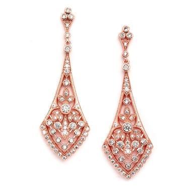 Bride Savvy LLC -Your Bride Box Earrings Antique Rose Gold Drop Earrings