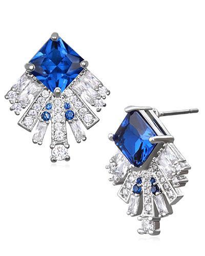 Bride Savvy LLC -Your Bride Box Earrings Jewel Rose & Crystal Bottom Stud Earrings