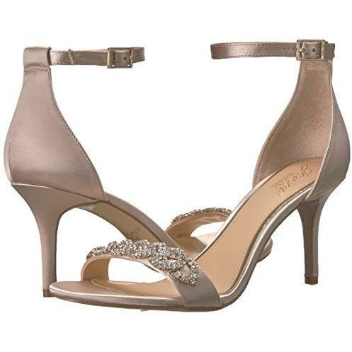 Bride Savvy LLC -Your Bride Box Jewel Badgley Mischka Women's Alana Heeled Sandal, Champagne, 10 Medium US