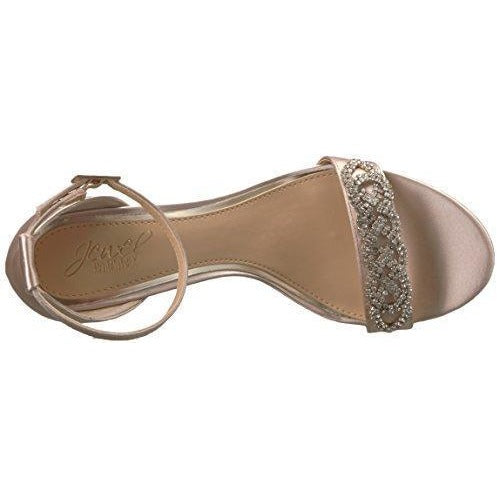 Bride Savvy LLC -Your Bride Box Jewel Badgley Mischka Women's Alana Heeled Sandal, Champagne, 10 Medium US