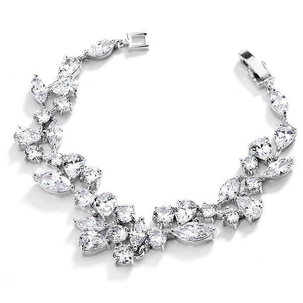 Bride Savvy LLC -Your Bride Box Mosaic Shaped Bracelet in Silver Rhodium