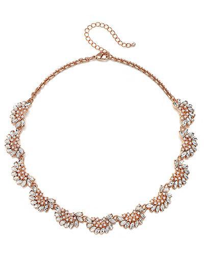 Bride Savvy LLC -Your Bride Box Necklaces Jewel Rose Pearl Crystal Arch Necklace