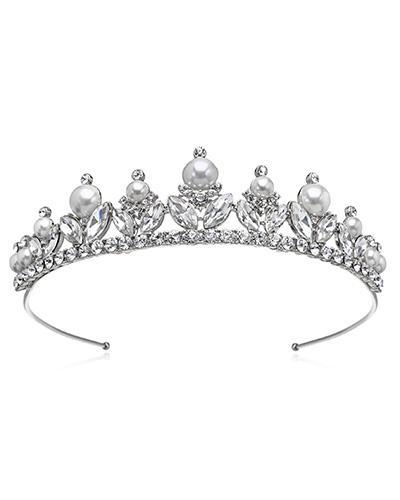 Bride Savvy LLC -Your Bride Box Tiara Jewel Silver Crystal & Pearl Tiara