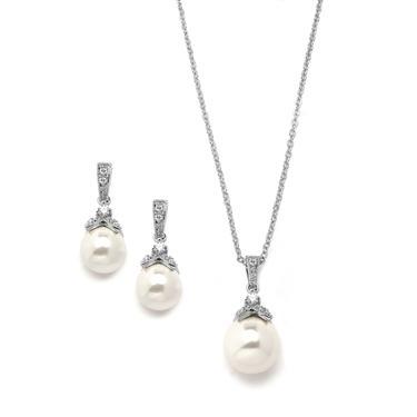 Bride Savvy LLC -Your Bride Box Vintage Pearl Drop Necklace Set
