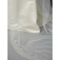 bridebox Viels Exquisite Cathedral Veil with Crystal, Pearl and Beaded Edging