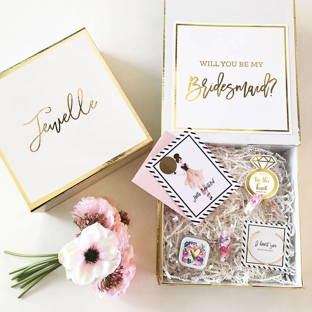 Event Blossom Floral Bridesmaid Proposal/Thank You Gift Box (Non Personalized)